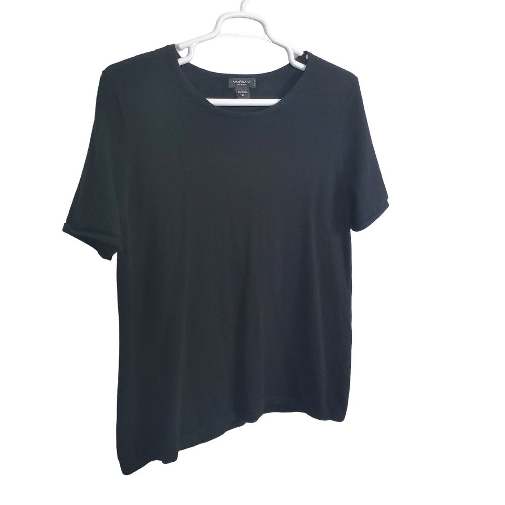 Lord & Taylor Womens Size 3X Sweater Cashmere Pullover Short Sleeve Fuzzy Cozy